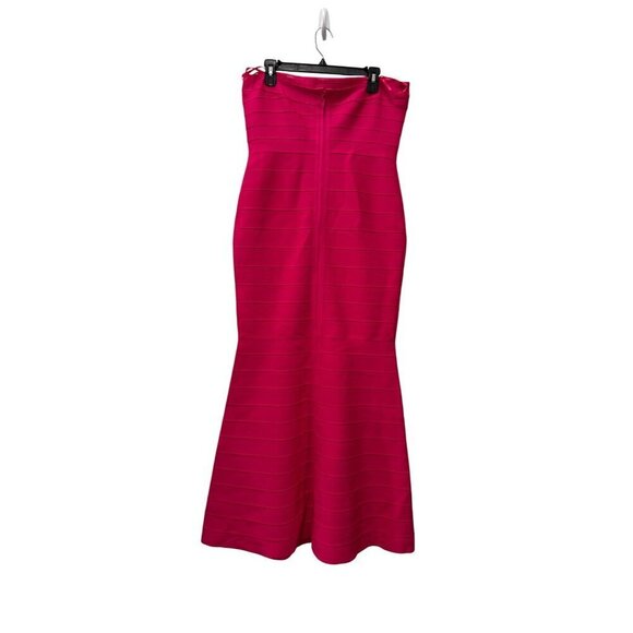 New bebe Women's Size L Luxe Bandage Strapless Gown Pink - Picture 10 of 13